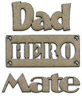 SCRAP FX Boxboard Embellishment Wordlet Theme Pack - Dad 2008171
